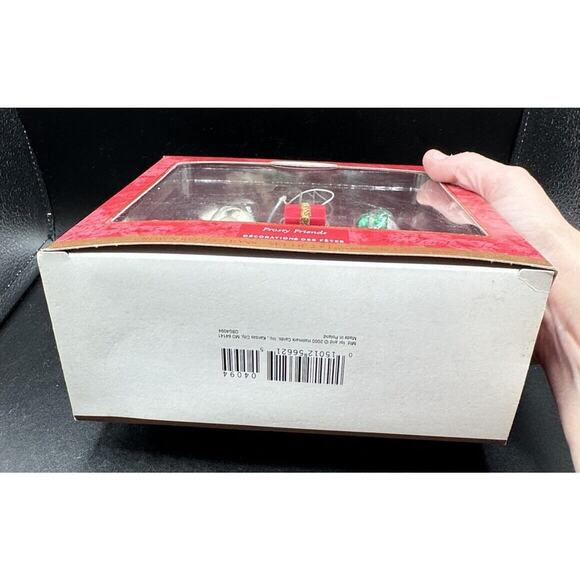 Brand New 2000 Frosty Friends Hallmark Ornament Blown Glass Set of 2 Rare -25D - Picture 3 of 8